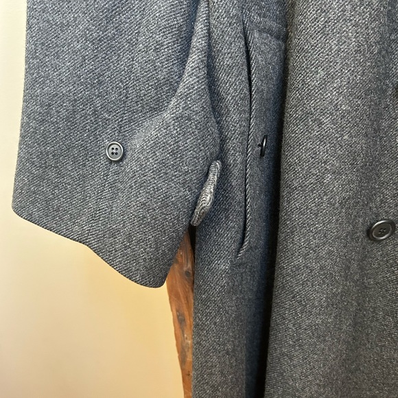 Burberrys Charcoal Button Front Lined Wool Trench Coat Size 52 Short - Picture 8 of 13